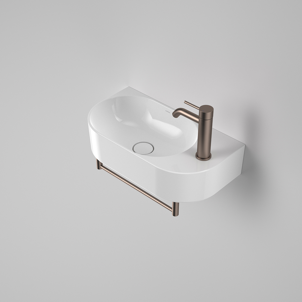Caroma Liano II Hand Wall Basin Integrated Towel Rail - Brushed Bronze - 96457BBZ