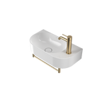 Caroma Liano II Hand Wall Basin Integrated Towel Rail - Brushed Brass - 96457BB