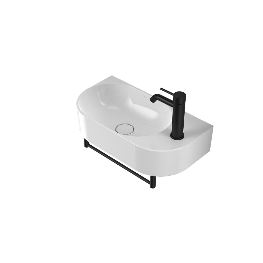 Caroma Liano II Hand Wall Basin Integrated Towel Rail – Matte Black - 96457B