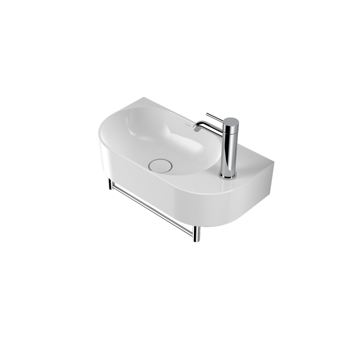 Caroma Liano II Hand Wall Basin Integrated Towel Rail - Chrome - 96457C