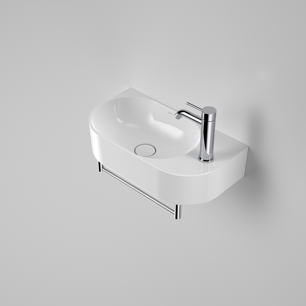 Caroma Liano II Hand Wall Basin Integrated Towel Rail - Chrome - 96457C