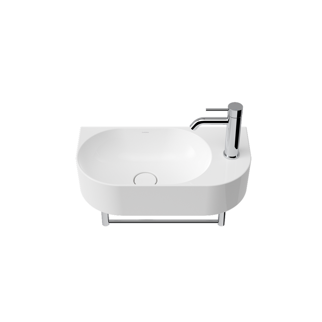 Caroma Liano II Hand Wall Basin Integrated Towel Rail - Chrome - 96457C