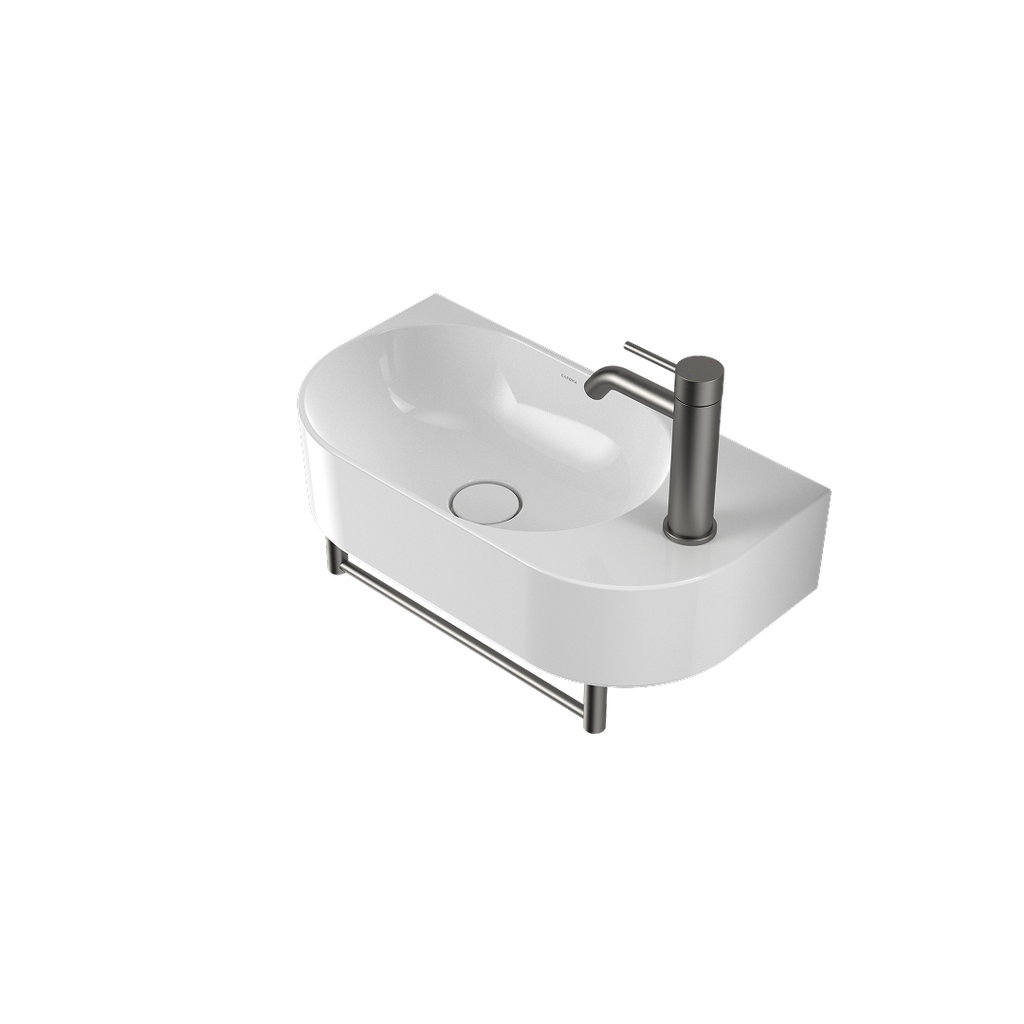 Caroma Liano II Hand Wall Basin Integrated Towel Rail  - Gun Metal - 96457GM