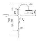 Caroma Liano II Rail Shower with Overhead - Brushed Brass - 96470BN33A