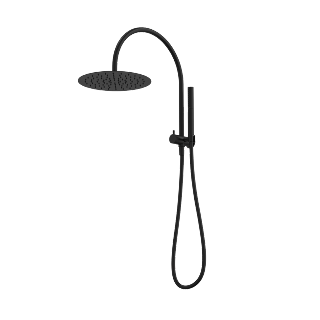 Caroma Liano II Compact Twin Shower with Overhead - Black - 96472B33A