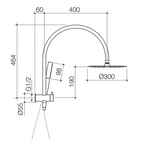 Caroma Liano II Compact Twin Shower with Overhead - Brushed Brass - 96472BB33A