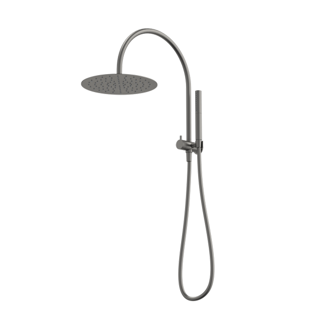 Caroma Liano II Compact Twin Shower with Overhead - Gun Metal - 96472GM33A