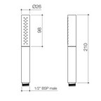 Caroma Liano II Shower Handset - Matte Black - 96475B3A