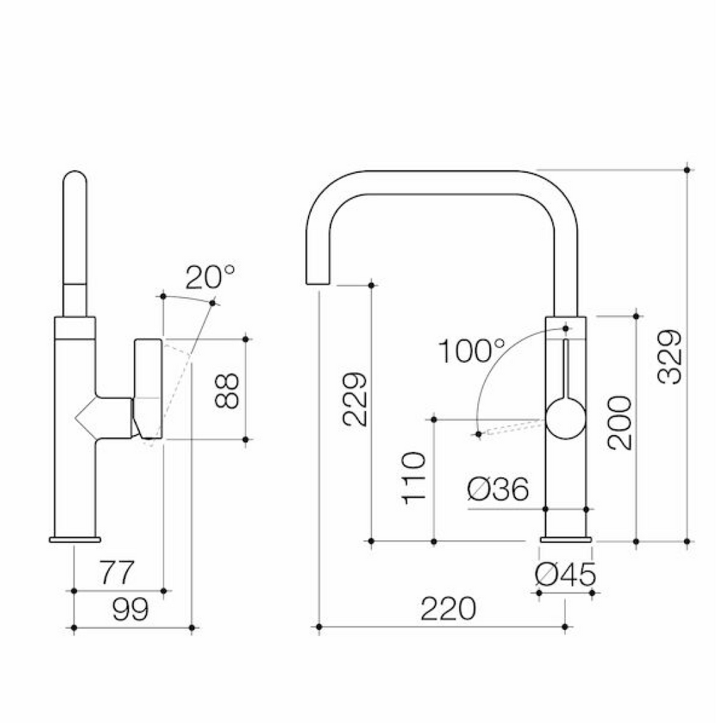 Caroma Urbane II Sink Mixer - LF Brushed Nickel - 99671BN56AF