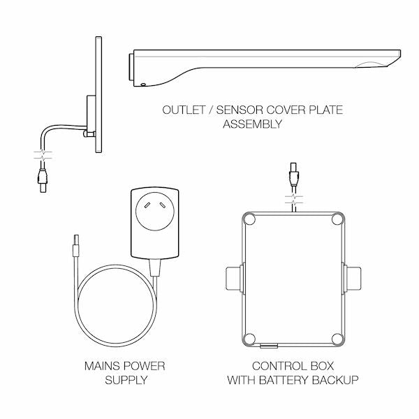 Caroma Urbane II 220 Sensor Wall Outlet Trim Kit - LF Chrome - 99678C6AF