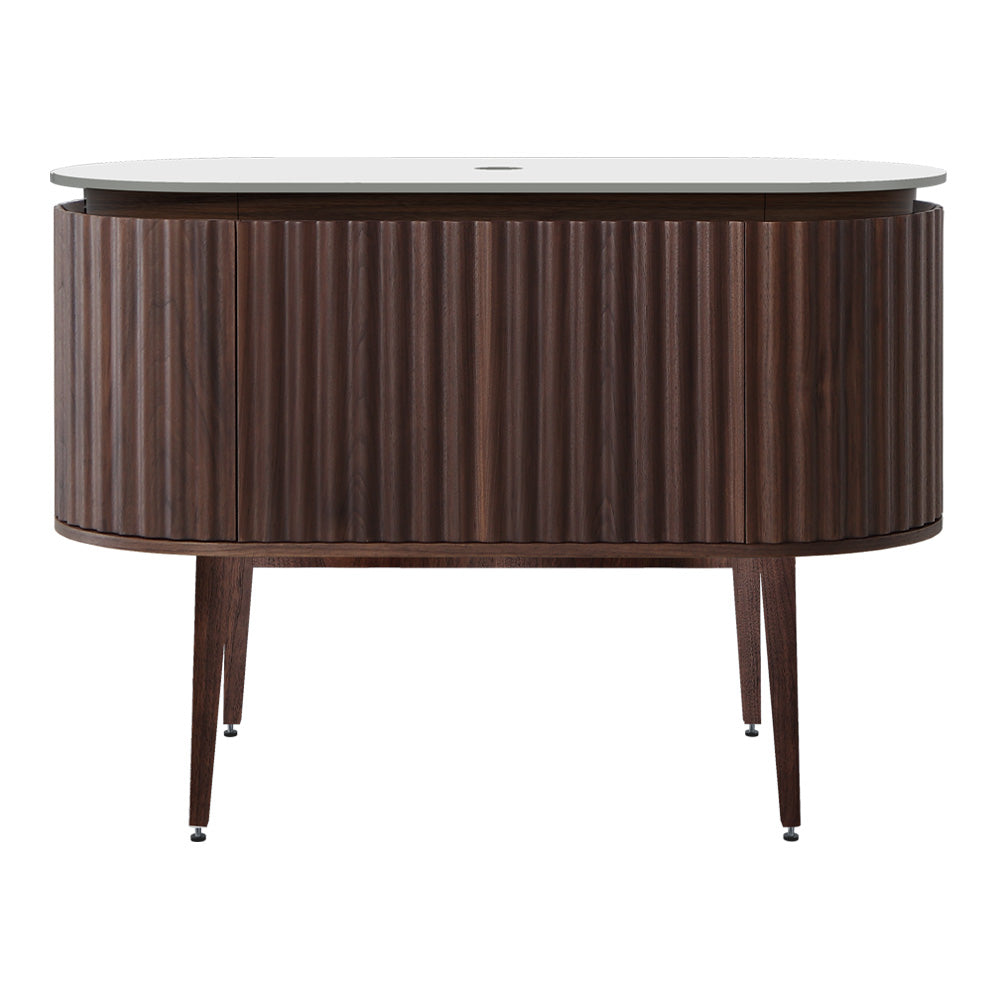 Parisi Abbraccio 1200 Black Walnut Floorstanding Vanity - Snow White - No Tap Hole - ABR-1200LGS-BW-SW