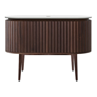Parisi Abbraccio 1200 Black Walnut Floorstanding Vanity - Snow White - No Tap Hole - ABR-1200LGS-BW-SW