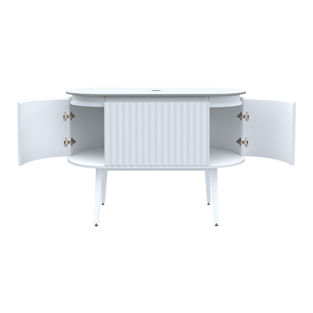 Parisi Abbraccio 1200 Matte White Floorstanding Vanity - Snow White - One Tap Hole - ABR-1201LGS-MW-SW