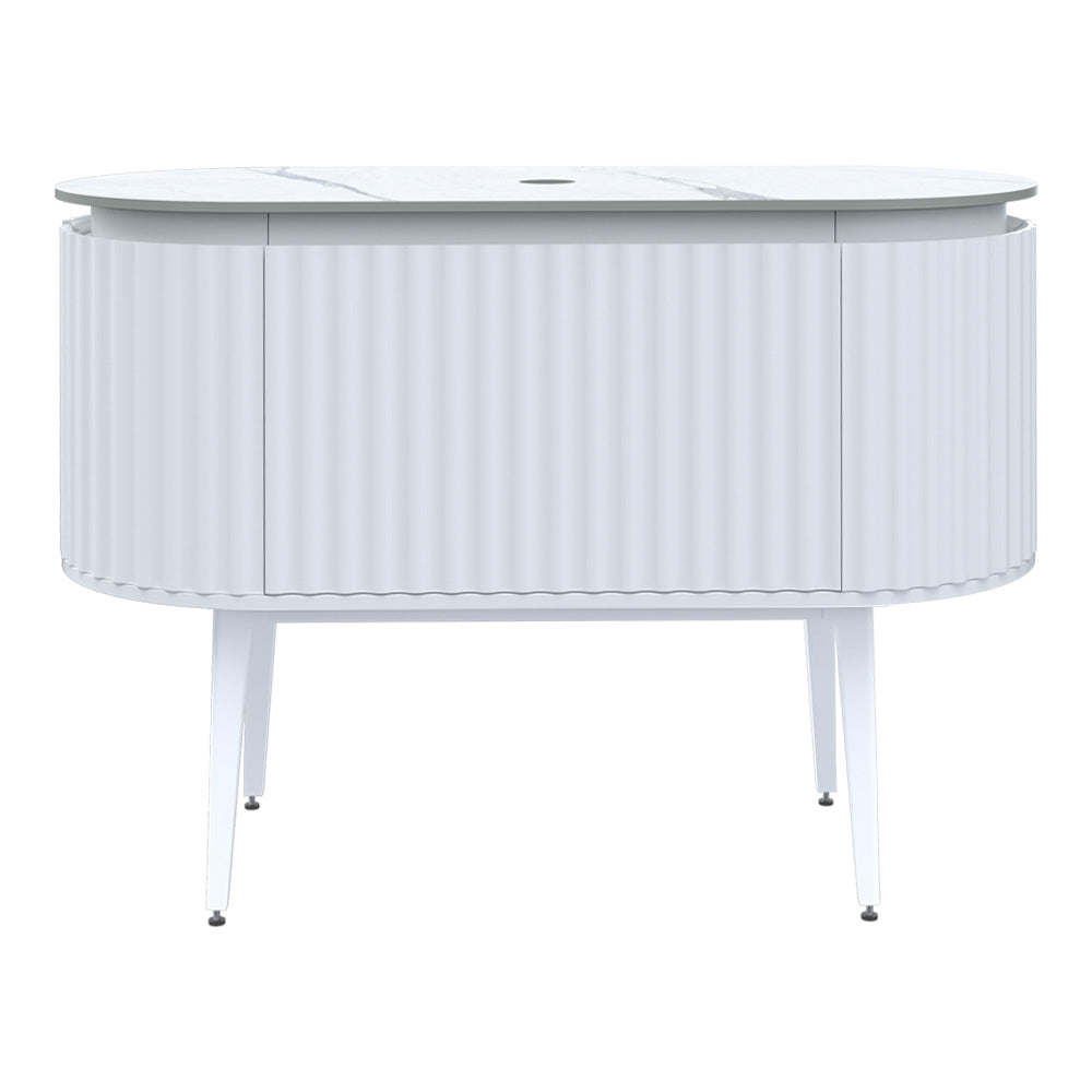 Parisi Abbraccio 1200 Matte White Floorstanding Vanity - Twilight - No Tap Hole - ABR-1200LGS-MW-TW