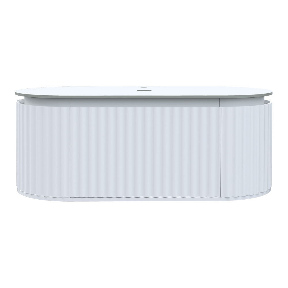 Parisi Abbraccio 1200 Matte White Wall Hung Vanity - Snow White - One Tap Hole - ABR-1201-MW-SW