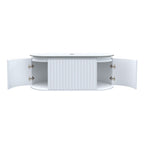 Parisi Abbraccio 1200 Matte White Wall Hung Vanity - Snow White - No Tap Hole - ABR-1200-MW-SW