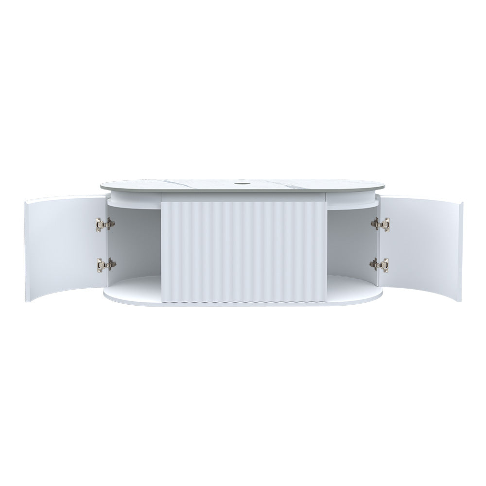 Parisi Abbraccio 1200 Matte White Wall Hung Vanity - Twilight - One Tap Hole - ABR-1201-MW-TW