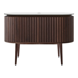 Parisi Abbraccio 1200 Black Walnut Floorstanding Vanity - Snow White - One Tap Hole - ABR-1201LGS-BW-SW