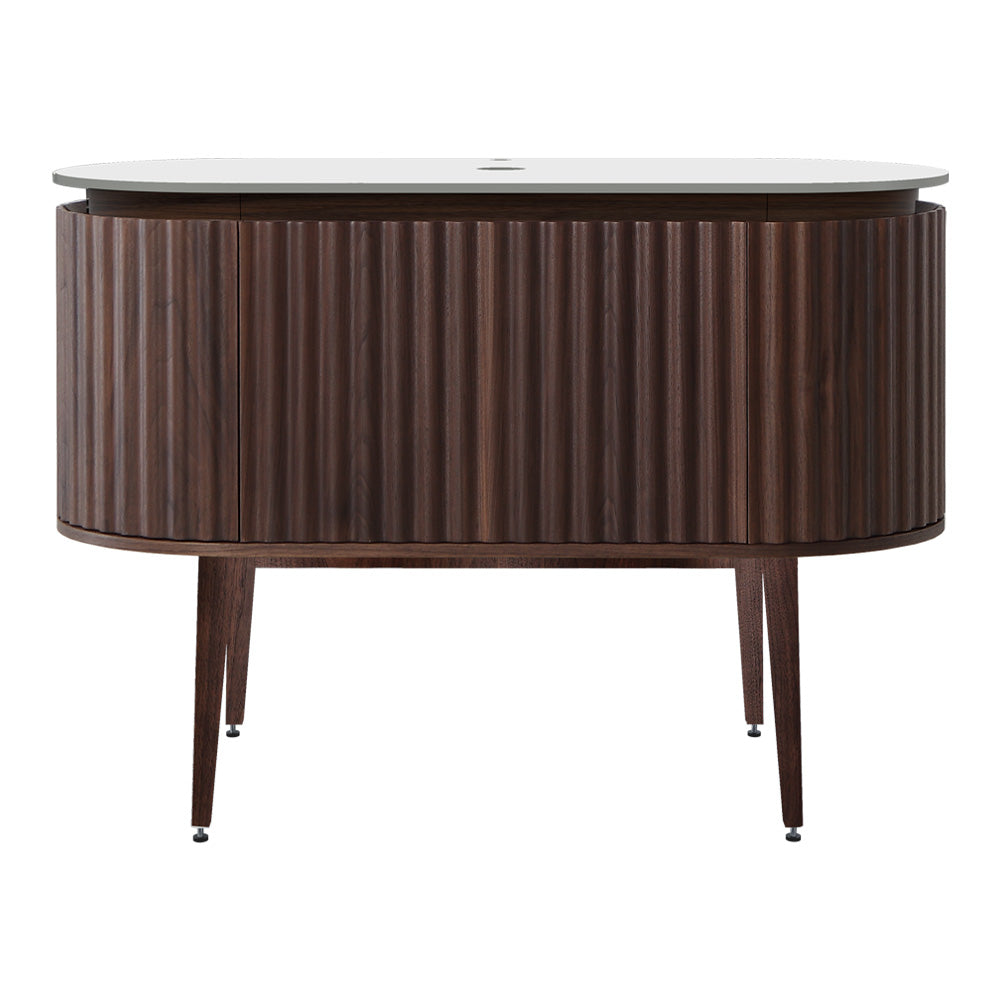 Parisi Abbraccio 1200 Black Walnut Floorstanding Vanity - Snow White - One Tap Hole - ABR-1201LGS-BW-SW