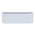 Parisi Abbraccio 1400 Matte White Wall Hung Vanity - Snow White - No Tap Hole - ABR-1400-MW-SW