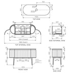 Parisi Abbraccio 1400 Matte White Floorstanding Vanity - Twilight - No Tap Hole - ABR-1400LGS-MW-TW