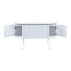 Parisi Abbraccio 1400 Matte White Floorstanding Vanity - Snow White - No Tap Hole - ABR-1400LGS-MW-SW