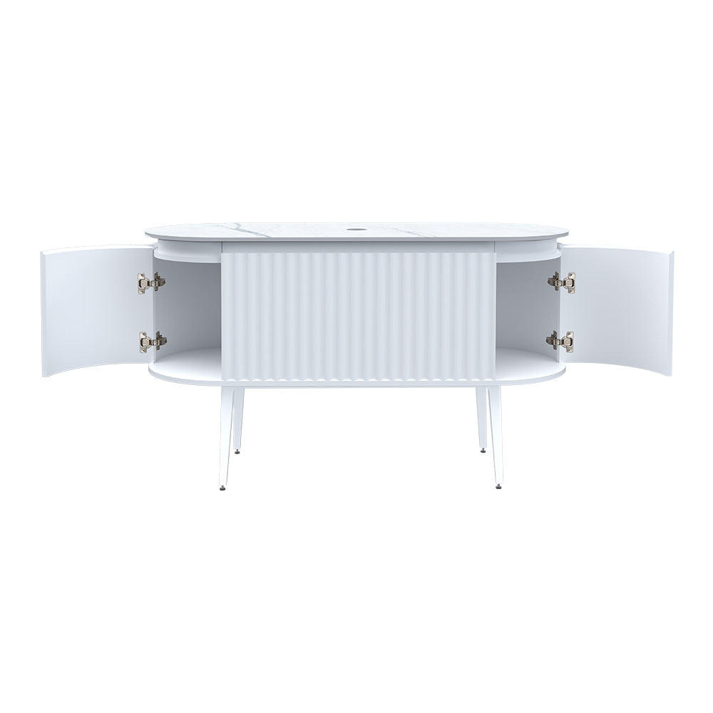 Parisi Abbraccio 1400 Matte White Floorstanding Vanity - Twilight - One Tap Hole - ABR-1401LGS-MW-TW