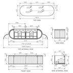 Parisi Abbraccio 1800 Black Walnut Wall Hung Vanity - Twilight - 2 Tap Holes - ABR-1801-BW-TW