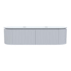 Parisi Abbraccio 1800 Matte White Wall Hung Vanity - Snow White - No Tap Hole - ABR-1800-MW-SW