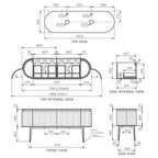 Parisi Abbraccio 1800 Matte White Floorstanding Vanity - Twilight - No Tap Hole - ABR-1800LGS-MW-TW