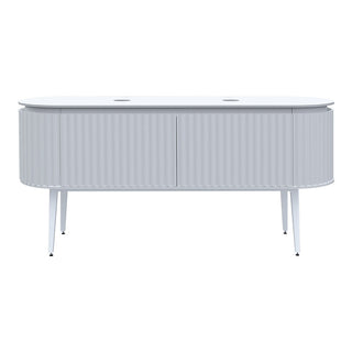 Parisi Abbraccio 1800 Matte White Floorstanding Vanity - Snow White - No Tap Hole - ABR-1800LGS-MW-SW