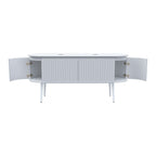 Parisi Abbraccio 1800 Matte White Floorstanding Vanity - Snow White - No Tap Hole - ABR-1800LGS-MW-SW