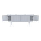 Parisi Abbraccio 1800 Matte White Floorstanding Vanity - Twilight - 2 Tap Holes - ABR-1801LGS-MW-TW