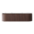 Parisi Abbraccio 1800 Black Walnut Wall Hung Vanity - Snow White - 2 Tap Holes - ABR-1801-BW-SW