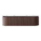 Parisi Abbraccio 1800 Black Walnut Wall Hung Vanity - Snow White - 2 Tap Holes - ABR-1801-BW-SW