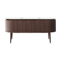 Parisi Abbraccio 1800 Black Walnut Floorstanding Vanity - Snow White - 2 Tap Holes - ABR-1801LGS-BW-SW