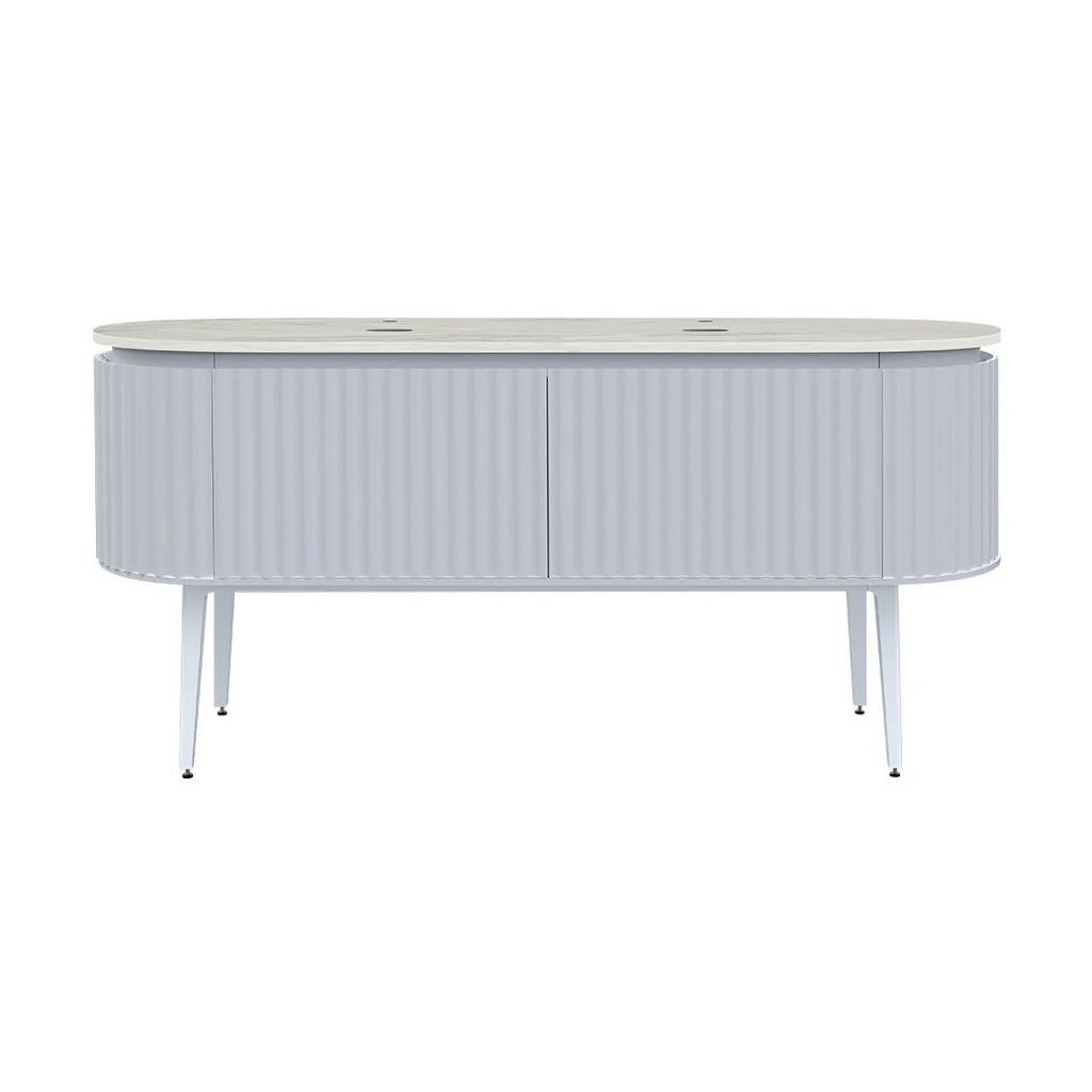 Parisi Abbraccio 1800 Matte White Floorstanding Vanity - Snow White - 2 Tap Holes - ABR-1801LGS-MW-SW