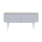 Parisi Abbraccio 1800 Matte White Floorstanding Vanity - Snow White - 2 Tap Holes - ABR-1801LGS-MW-SW