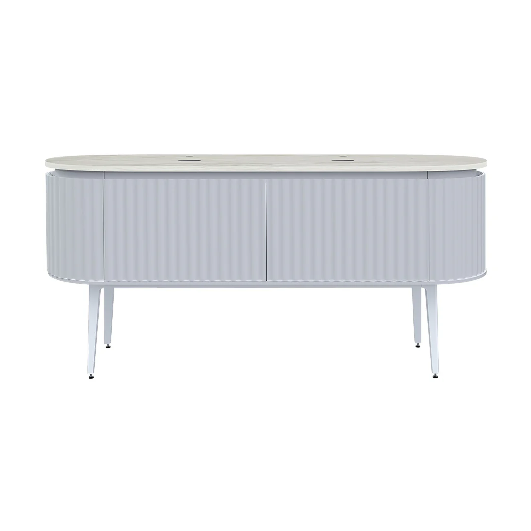 Parisi Abbraccio 1800 Matte White Floorstanding Vanity - Snow White - 2 Tap Holes - ABR-1801LGS-MW-SW