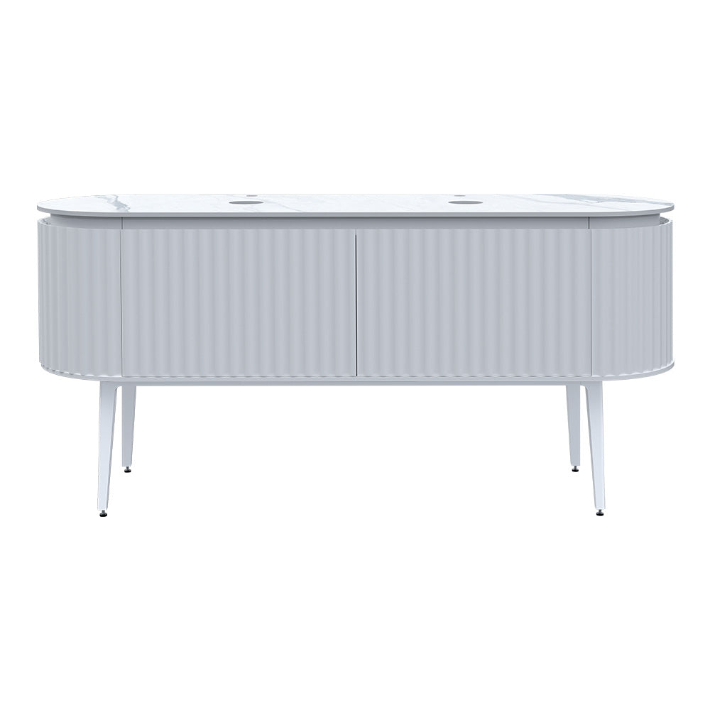 Parisi Abbraccio 1800 Matte White Floorstanding Vanity - Twilight - No Tap Hole - ABR-1800LGS-MW-TW