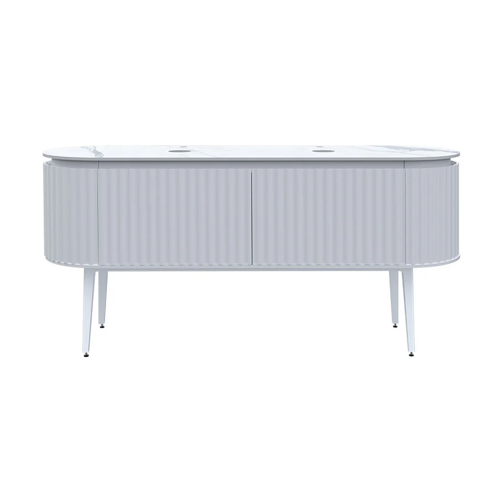 Parisi Abbraccio 1800 Matte White Floorstanding Vanity - Twilight - 2 Tap Holes - ABR-1801LGS-MW-TW
