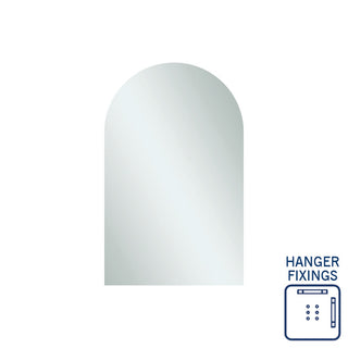 Thermogroup Aspen Polished Edge Arch Mirror 500x800mm with Hangers - AC5080HN