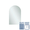 Thermogroup Aspen Polished Edge Arch Mirror 500x800mm with Hangers and Demister - AC5080HND