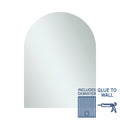 Thermogroup Aspen Polished Edge Arch Mirror 750x1000mm Glue-to-Wall and Demister - AC7510GTD