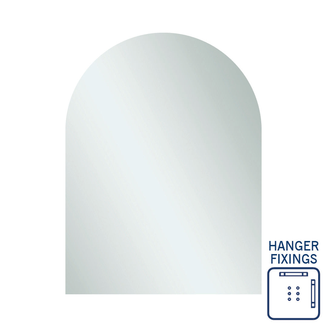 Thermogroup Aspen Polished Edge Arch Mirror 750x1000mm with Hangers - AC7510HN