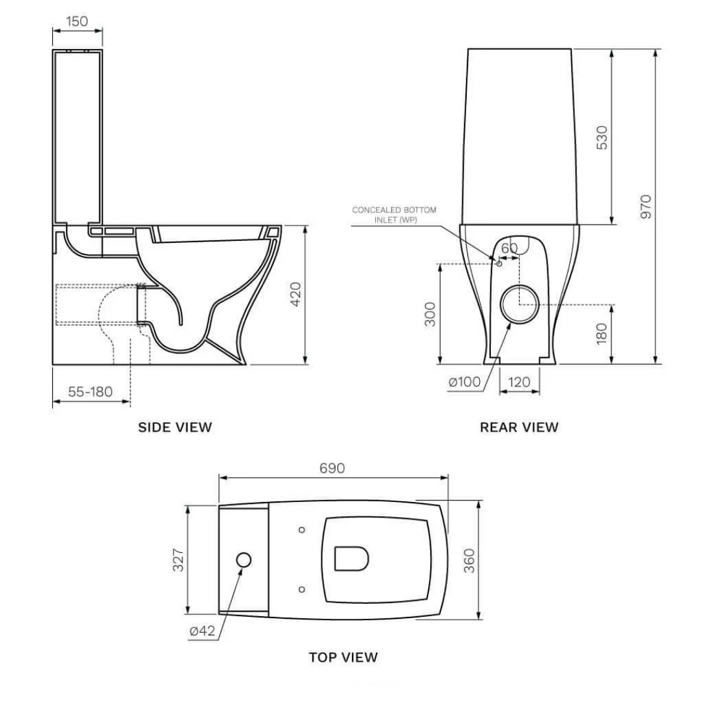 Parisi Jazz Wall Faced Toilet Suite (Includes Jazz Seat) - ACJZ05