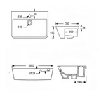 Turner Hastings Agres 56 x 35 Semi-Recessed Basin - Gloss White - AG56SRB