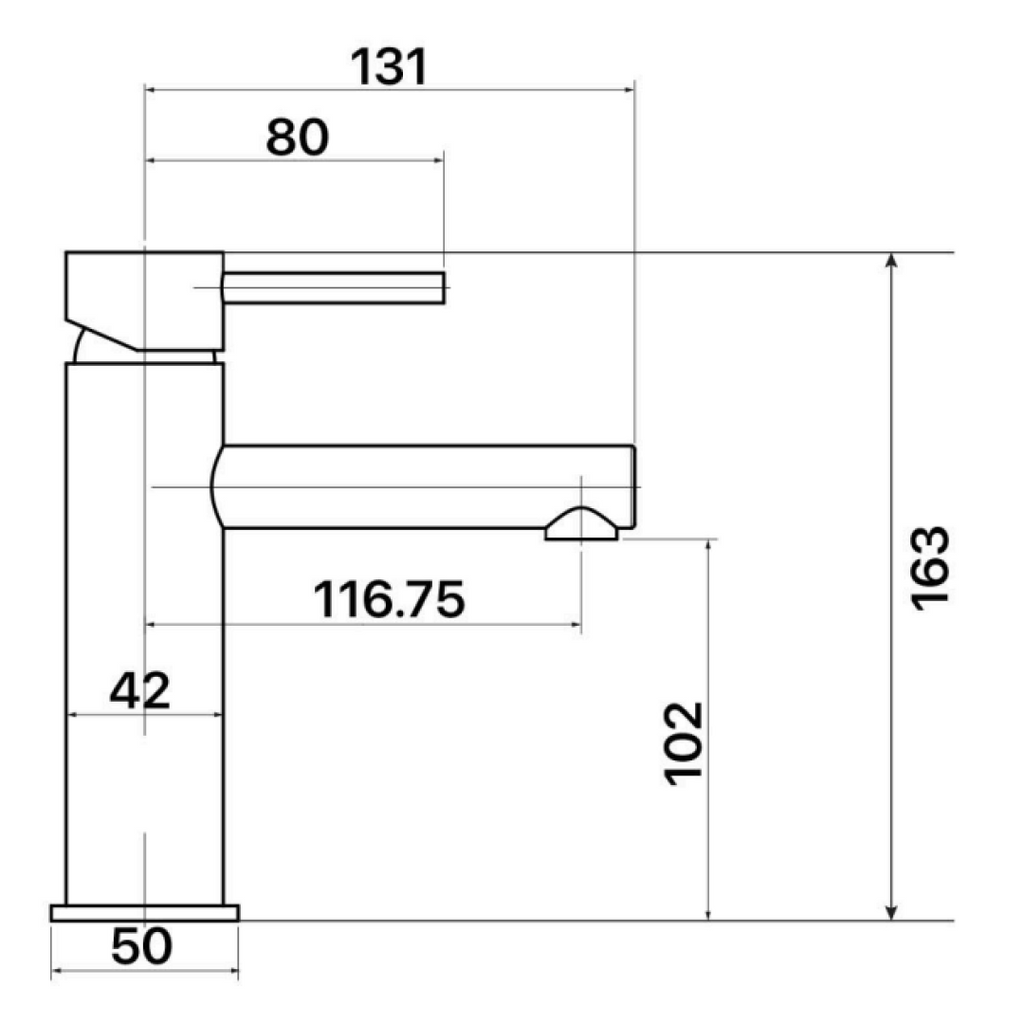 Mixx Anise Eco Basin Mixer Straight - Gun Metal - 11SL999GL