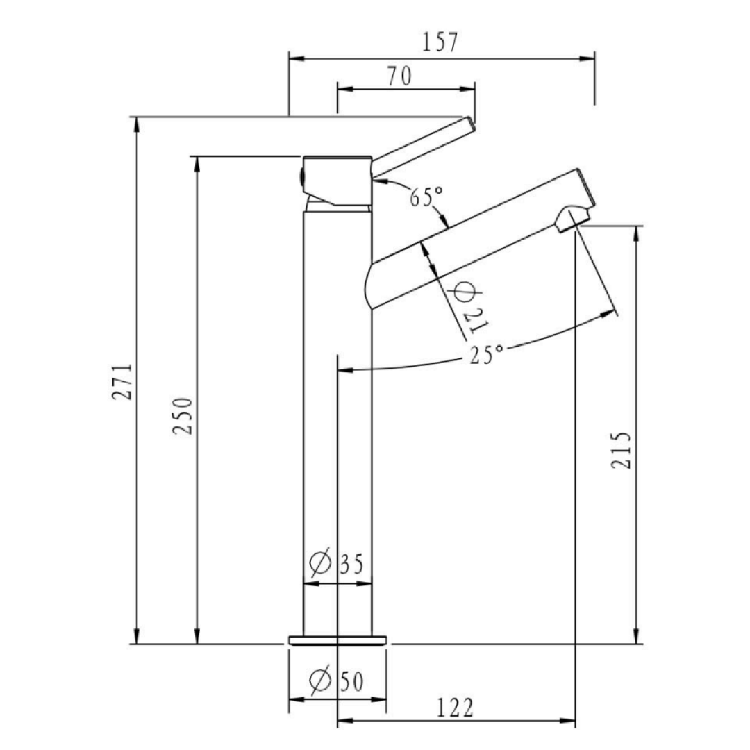 Mixx Anise Eco Vessel Mixer Upswept - Chrome - 11SL998CL