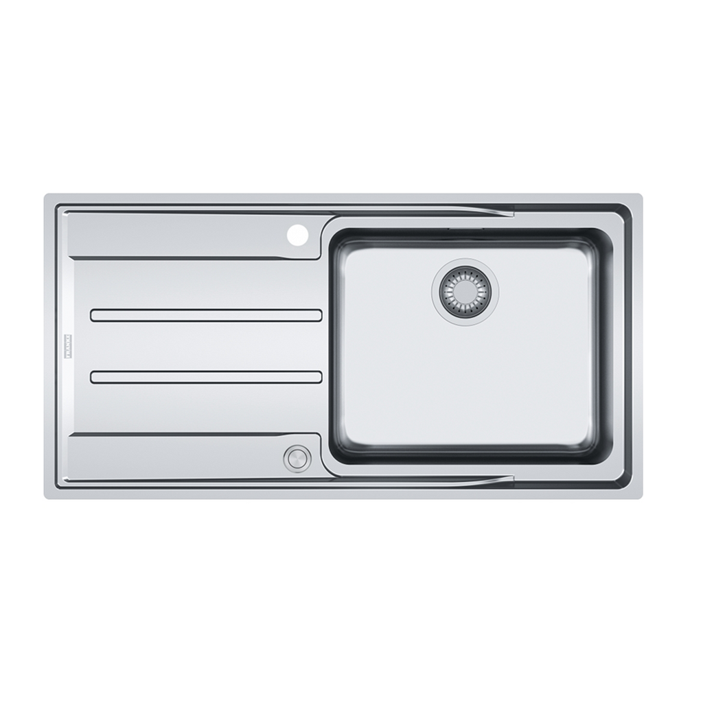 Franke Aton ANX211LHD Single Bowl Flushmount / Topmount Sink 2 Tap Holes - Left Hand Drainer